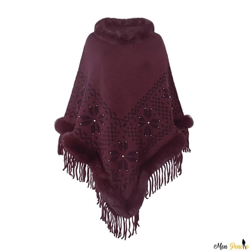 Pullover-Poncho mit Rollkragen