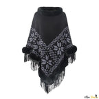 Pullover-Poncho mit Rollkragen