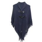 Pullover-Poncho mit Fransen
