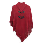Pullover-Poncho mit Fransen