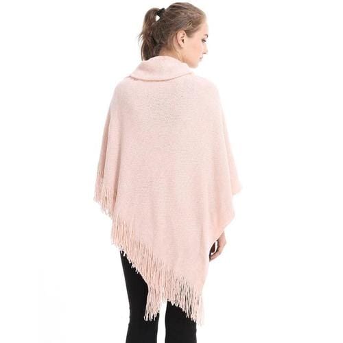 Pullover-Poncho mit Fransen