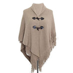 Pullover-Poncho mit Fransen