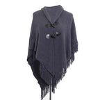 Pullover-Poncho mit Fransen