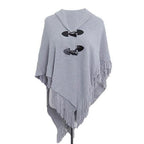 Pullover-Poncho mit Fransen