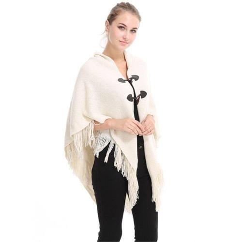 Pullover-Poncho mit Fransen