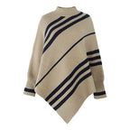 Pullover-Poncho mit langen Ärmeln