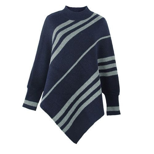 Pullover-Poncho mit langen Ärmeln