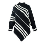 Pullover-Poncho mit langen Ärmeln