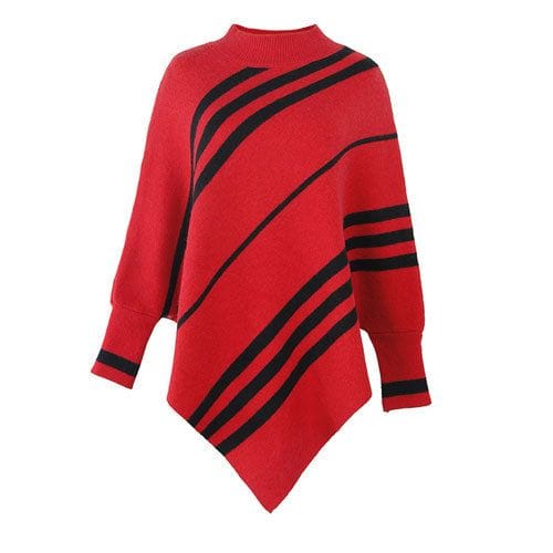 Pullover-Poncho mit langen Ärmeln