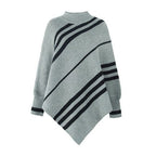 Pullover-Poncho mit langen Ärmeln