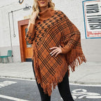 Pullover-Poncho mit Stehkragen