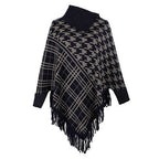 Pullover-Poncho mit Stehkragen
