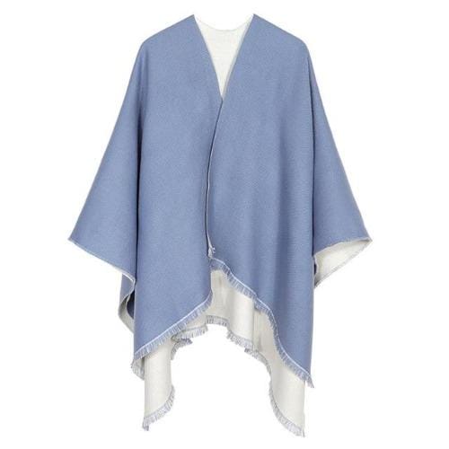 Zweifarbiger Damen-Poncho aus Kaschmir