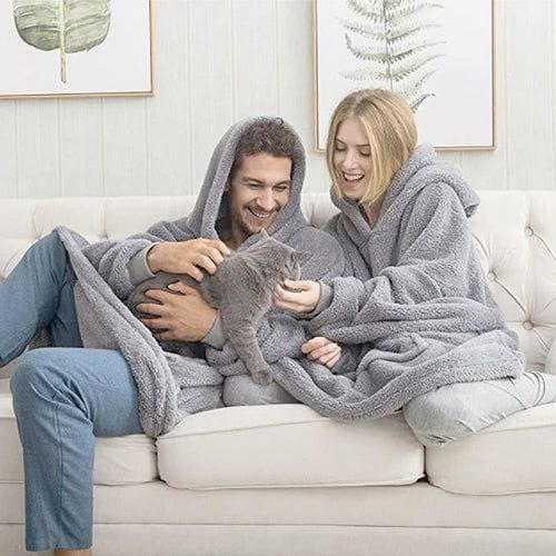 Warmer karierter Poncho
