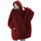 Warmer karierter Poncho