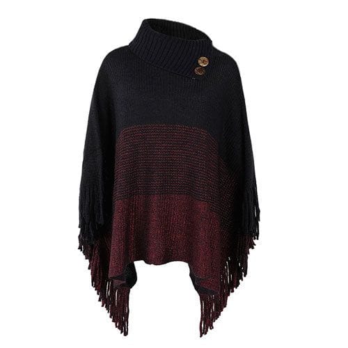 Warmer Poncho mit Knöpfen
