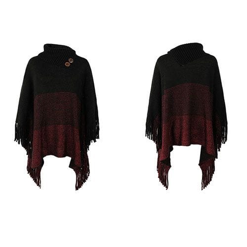 Warmer Poncho mit Knöpfen