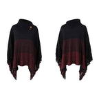 Warmer Poncho mit Knöpfen