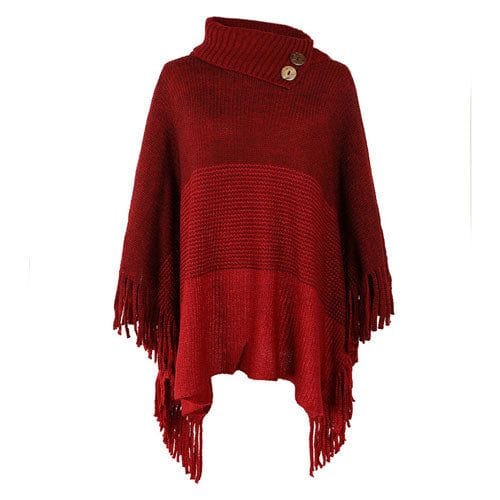 Warmer Poncho mit Knöpfen