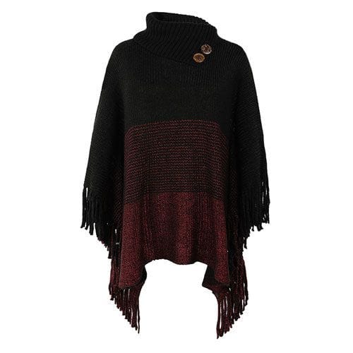 Warmer Poncho mit Knöpfen