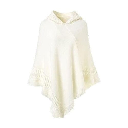 Winter-Damenponcho mit Kapuze