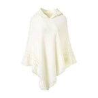 Winter-Damenponcho mit Kapuze