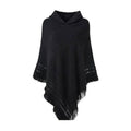 Winter-Damenponcho mit Kapuze