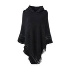 Winter-Damenponcho mit Kapuze