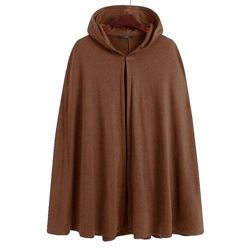 Winterlicher Herrenponcho mit Kapuze
