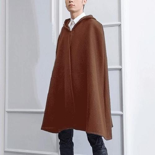Winterlicher Herrenponcho mit Kapuze
