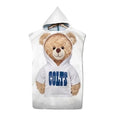 Weißer Strandponcho aus Mikrofaser