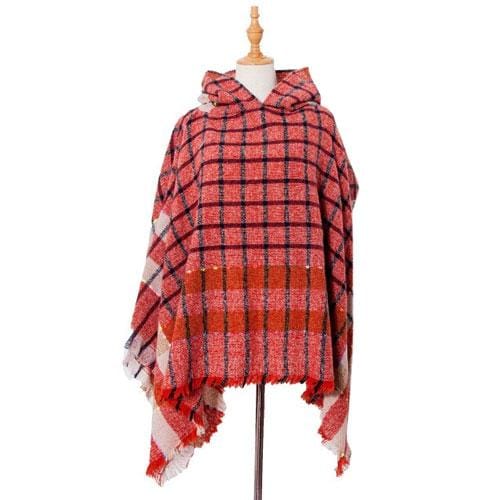 Sommerlicher Damenponcho mit Kapuze