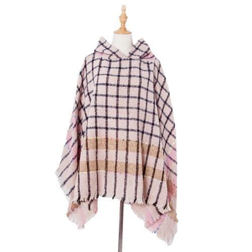 Sommerlicher Damenponcho mit Kapuze