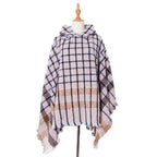 Sommerlicher Damenponcho mit Kapuze