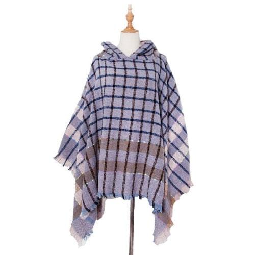 Sommerlicher Damenponcho mit Kapuze
