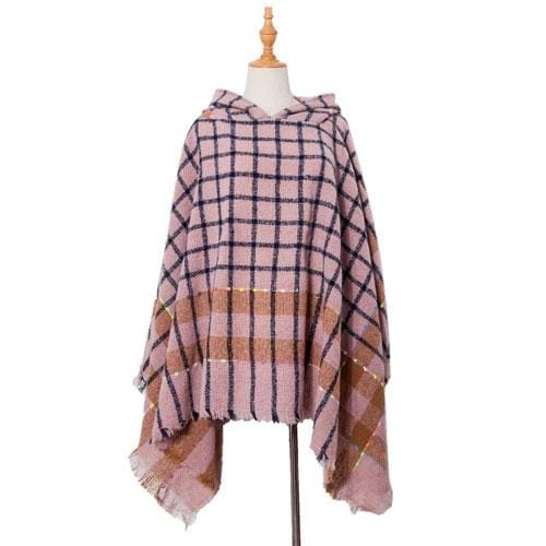 Sommerlicher Damenponcho mit Kapuze