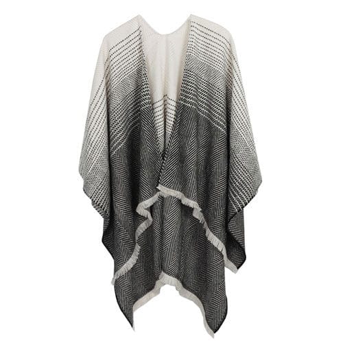 Schwarz-weißer Poncho